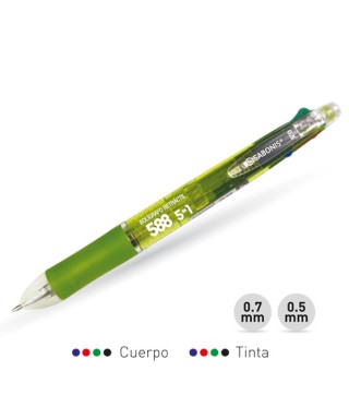Bolígrafo Retráctil 4 colores + Portaminas 0,5mm.