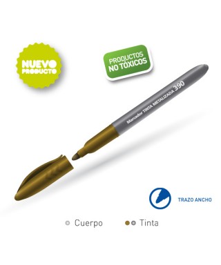 Marcador Tinta METALIZADA Oro y Plata PU 390